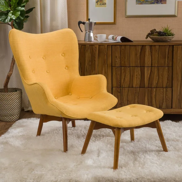 Acantha Mid Century Chair Set Orange