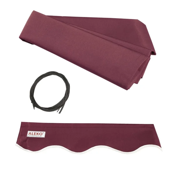 Aleko 12&x10& Retractable Patio Awning - Burgundy Color