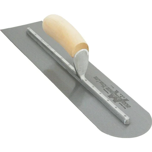 Marshalltown 22 in. x 4 in. Finishing Trl-Round Front End Curved Wood Handle Trowel MXS224RE