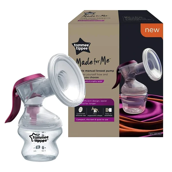 Tommee Tippee Made for Me Single Manual Breast Pump Purple Easy to Use