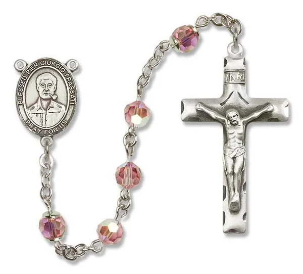 Light Rose Blessed Pier Giorgio Frassati Sterling Silver Heirloom