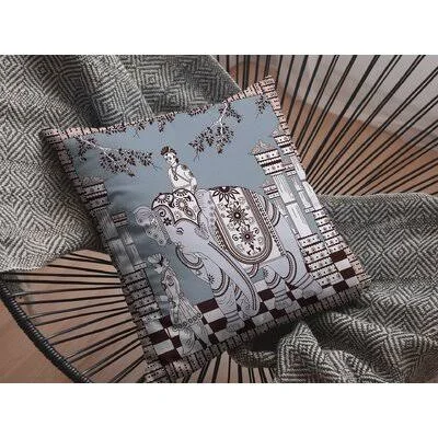 Palace Elephant Broadcloth Indoor Outdoor Zippered Pillow Blue on Purple Bungalow Rose Size: 16x22 x 16