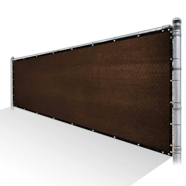 ColourTree 6 ft. x 148 ft. Brown Privacy Fence Screen HDPE Mesh Windscreen with Reinforced Grommets for Garden Fence (Custom Siz