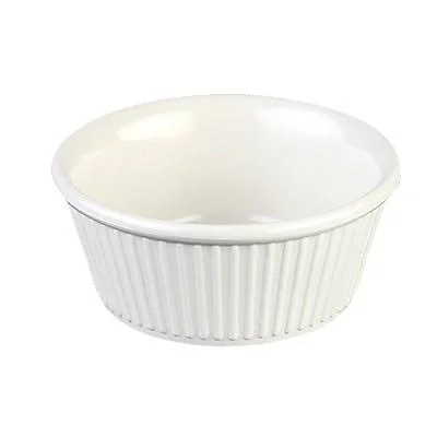 3 1/2 oz - 3 3/8x22 Bone Melamine Fluted Ramekin, Melamine, Pack of 6, 6 Packs