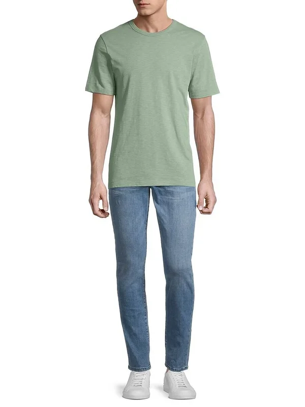 Theory Men's Short-Sleeve Cotton Tee - Steel Green - Size Xs