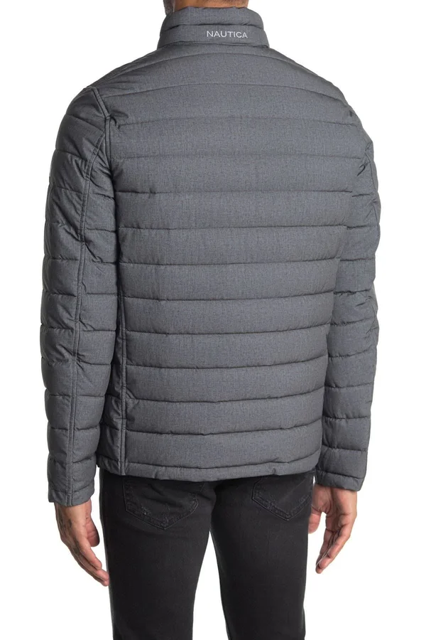 Nautica Men's Reversible Stretch Quilted Jacket - Heather Grey