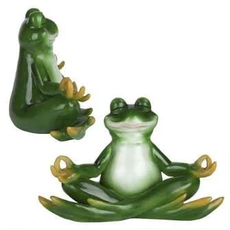 Design Toscano Strike A Pose Zen Yoga Frog Statue (Set of 2)