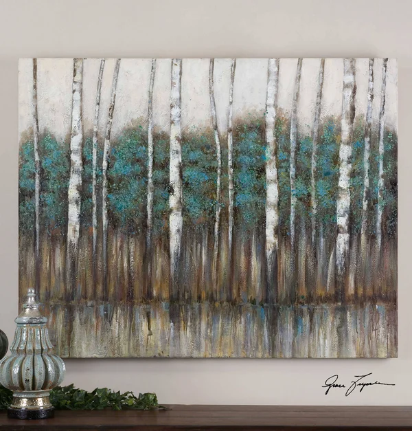 Uttermost Edge of The Forest Hand Painted Canvas Art - 34284
