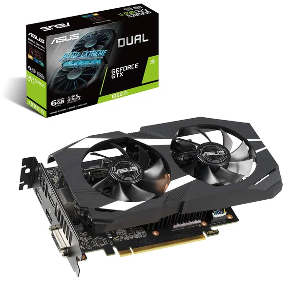 ASUS GeForce GTX 1660 Ti DUAL 0TI-6G Graphics Card - 6 GB GDDR6 - 192-bit - 1530 MHz