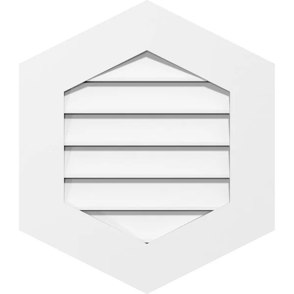 Ekena Millwork GVPVP22X3401SF-10 22x22W x 34x22H Vertical Peaked Surface Mount PVC Gable Vent 10/12 Pitch: Functional, w/ 3-1/2x