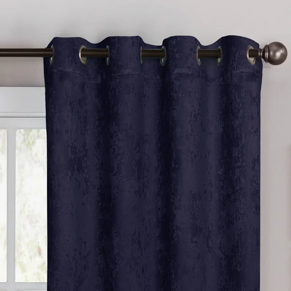 Bella Luna Faux Suede Room Darkening Grommet Curtain Panel Pair - Beige, 108x22 x 96x22