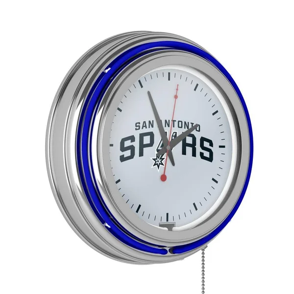 NBA Chrome Double Ring Neon Clock San Antonio Spurs