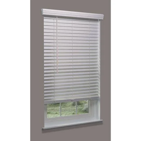 Linen Avenue F5Wt2200B56Im Cordless Faux Wood Blind, white, 22x22w x 52 to