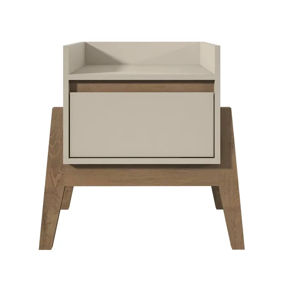 Manhattan Comfort Essence 1-Drawer Off White Nightstand