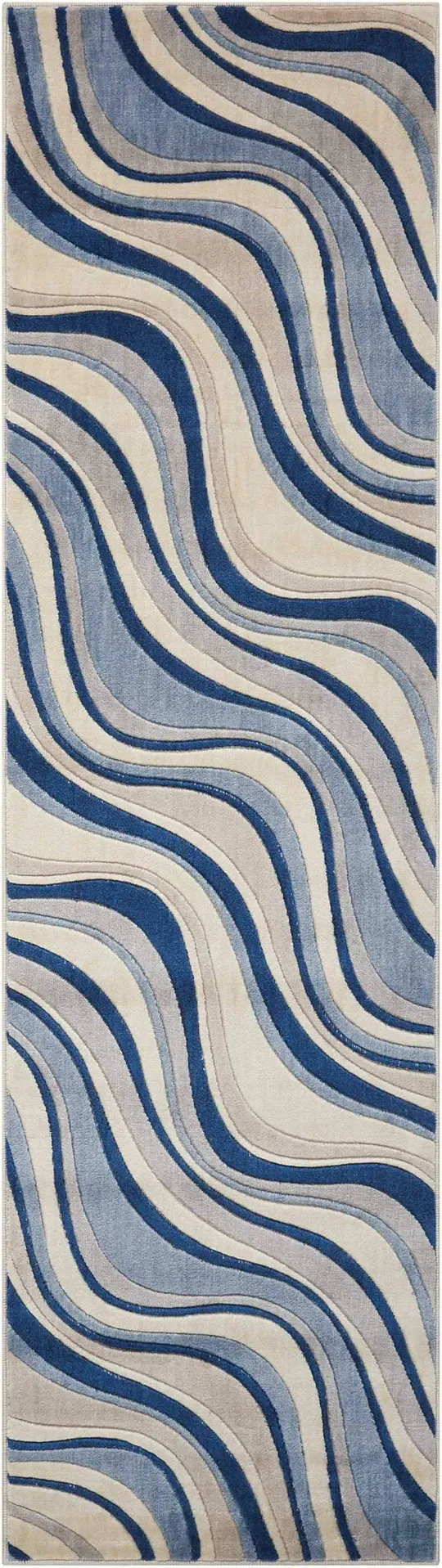 Nourison Somerset Runner ST81 Area Rug - Ivory/Blue, 2&3x22 x 8&