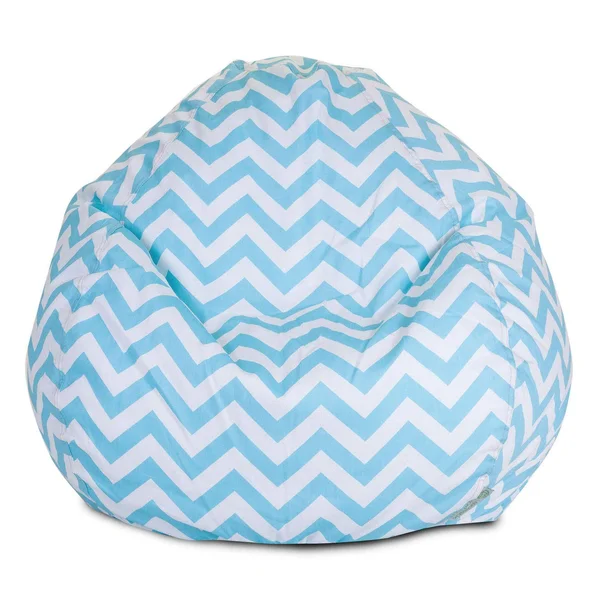 Majestic Home Goods 81001093236 Chevron Large Classic Bean Bag Chair Tiffany Blue
