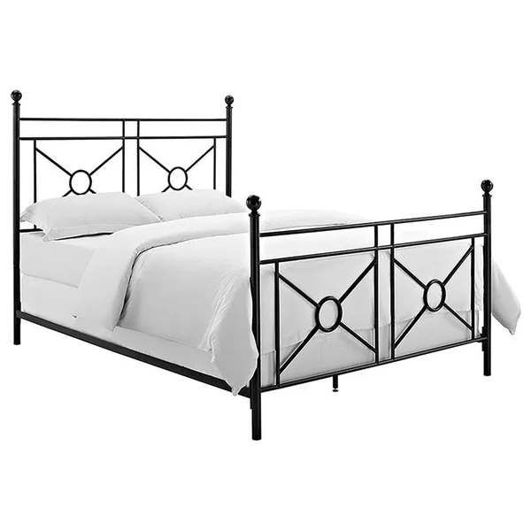 Pemberly Row King Metal Poster Bed in Black - PR-4753-1909666