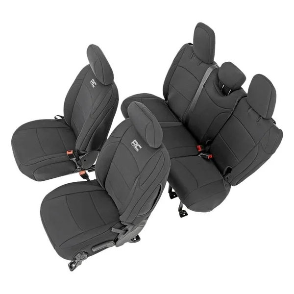 Rough Country Neoprene Seat Covers - Front & Rear (Black) - 91012