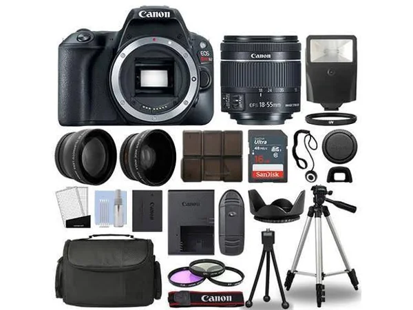 Canon Eos Rebel SL2, 200D Body+ 3 Lens Kit 18-55mm Is STM + 16GB + fl