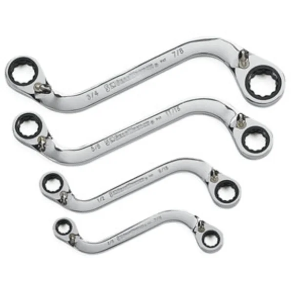 GearWrench 85399 - 4 pc. SAE S Shape Reversible Ratcheting Wrench Set