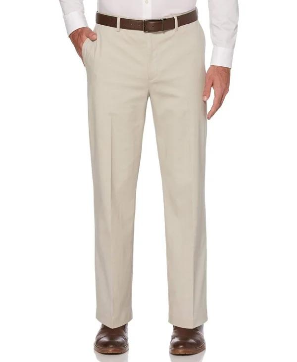 Savane Men's Big & Tall Flat Front Ultimate Performance Chino Pants - Size: 60 x 30, Beige