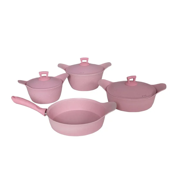 Fiesta Granite Cookware Set - 7 Pcs, Pink - 4 Piece