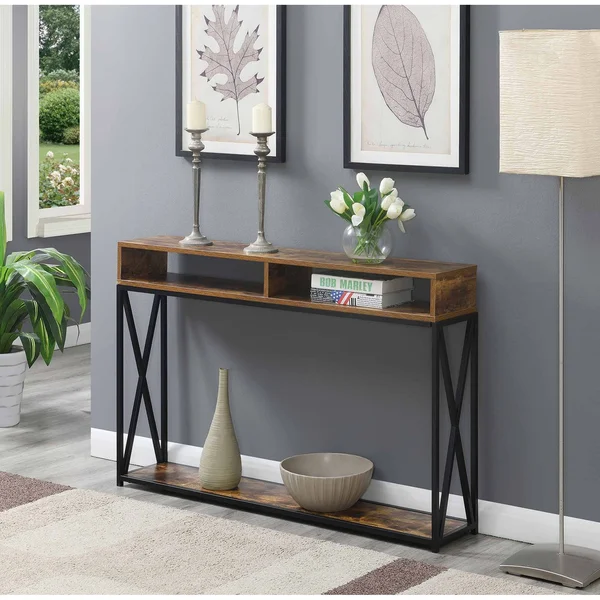 Tucson Deluxe 2 Tier Console Table Barnwood - Breighton Home