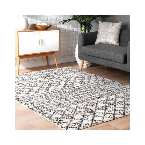 nuLOOM Rugs Contemporary Trellis Milly Gray 7& 10x22 x 10& Area Rug