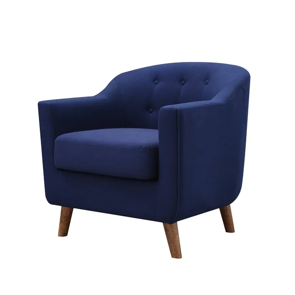 Furniture of America Naza Mid-Century Modern Fabric Barrel Club Chair - Cream