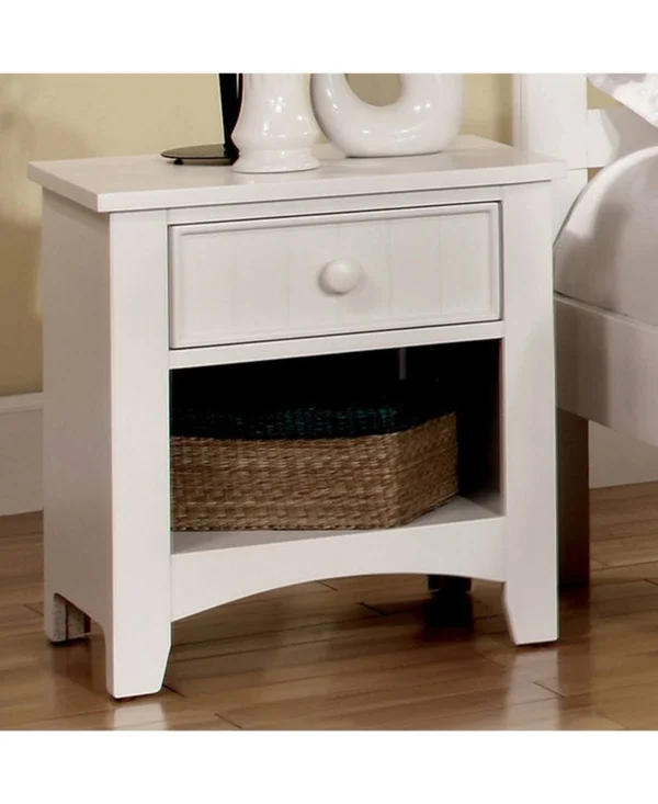 Benzara - Omnus Wood Night Stand, White Finish