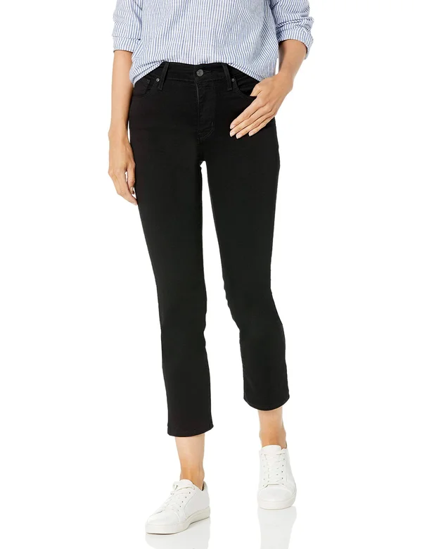 Levi&s 724 High Rise Straight Cropped Women's Jeans - Soft Black 28
