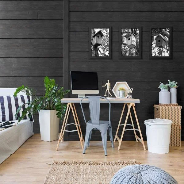 1 in. x 4 in. x 8 ft. Barn Wood Charcoal Pine Trim Board (4-Pack)