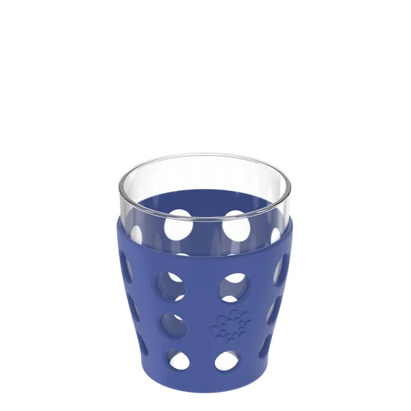 10oz Beverage Glass with Silicone Sleeve Optic White 4 Pack
