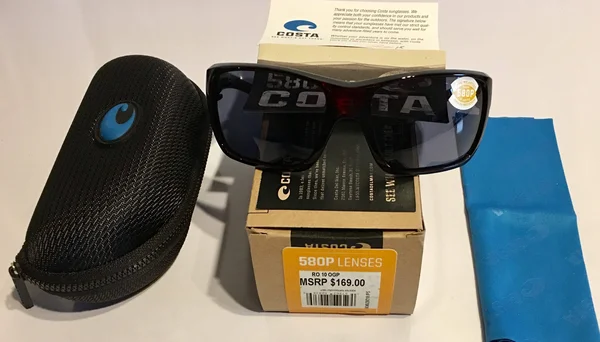 Costa Rooster Sunglasses Blackout, Silver Mirror - 580P