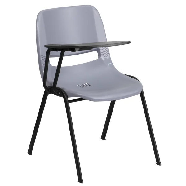 Flash Furniture Chair with Right Handed Flip-Up Tablet Arm: Gray Ergonomic Shell