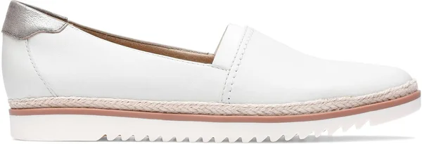 Clarks Serena Paige Women's Shoes White Leather : 9.5 A - Narrow