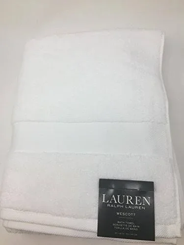 Lauren Ralph Lauren Wescott Bath Towel Sailcloth White 30 x 56