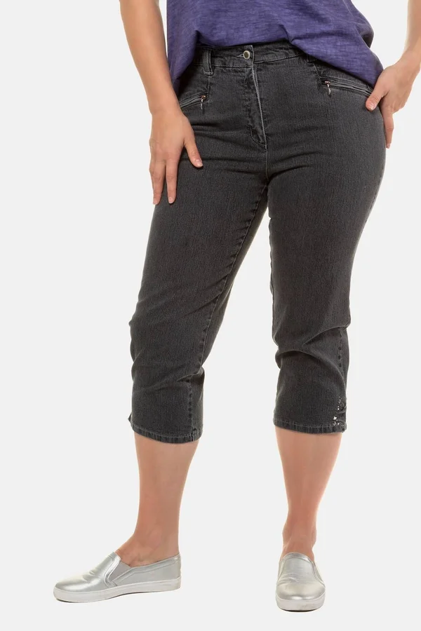Plus Size Mony Denim Stretch Capri Pants