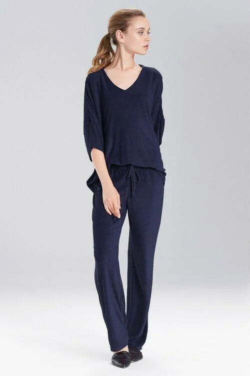 N Natori Terry Lounge Top - Women's, Blue, Size L, Natori