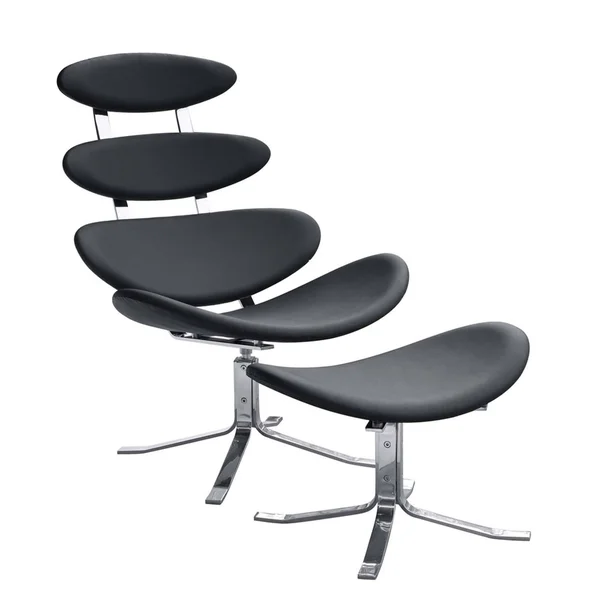 Fine Mod Imports Crono Chair and Ottoman - White