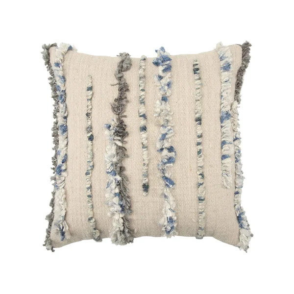 Rizzy Home 20x22 x 20x22 Vertical Stripe Poly Filled Pillow - Blue