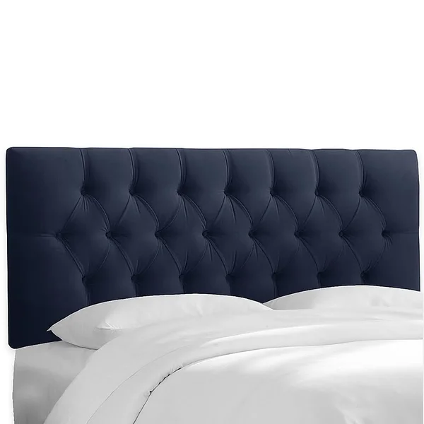 Skyline Furniture Bishop King Headboard in Premier Navy
