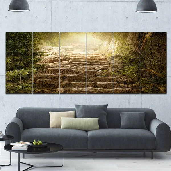 Design Art &Holy Light and Upstairs& Photographic Print Multi-Piece Image on Canvas, Size: 60 in. Wide x 28 in. High - 5 Equal P