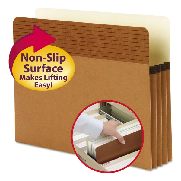Smead Easy Grip File Pockets, Redrope, 3.5x22 Expansion
