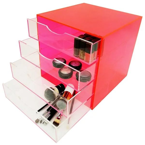 OnDisplay 4 Tier Neon Acrylic Cosmetic/Makeup Organizer