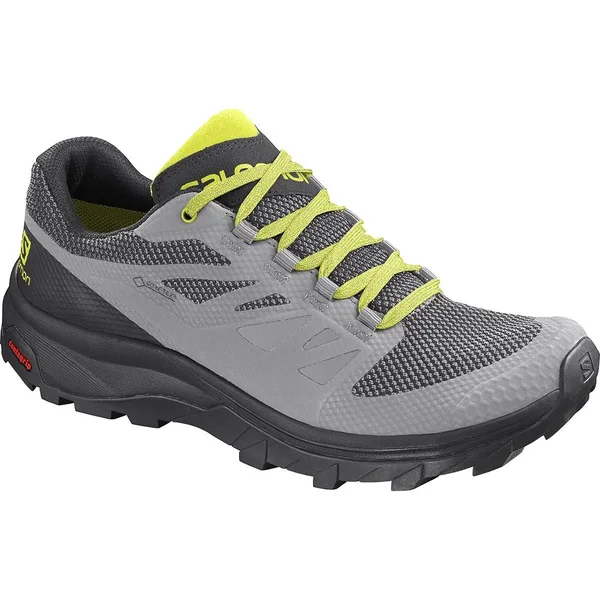 Salomon Men's Outline GTX Hiking, Alloy/Black/Evening Primrose