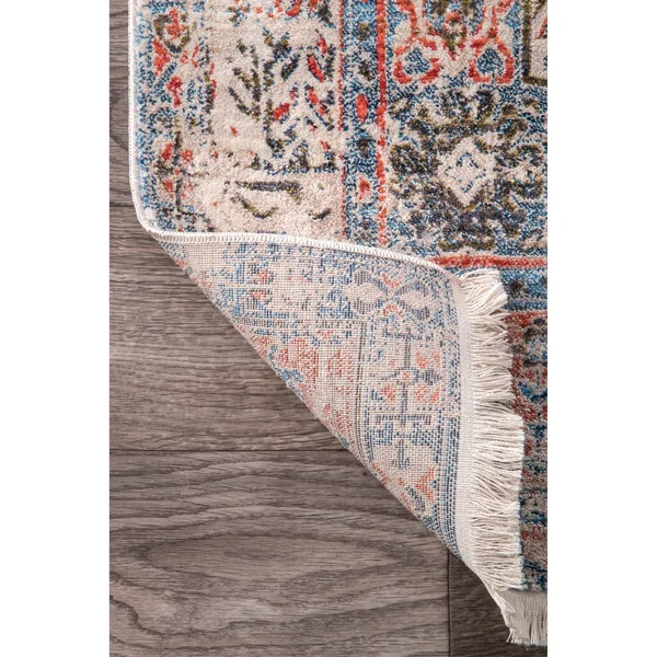 nuLOOM Vintage Faded Olden Tribal Medallion Blue Rug - 4& x 6& Blue