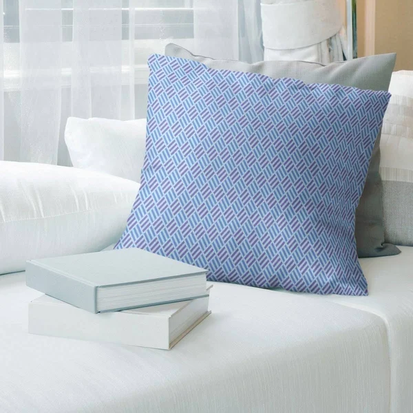Porch & den Fallatin Stripe Diamonds Throw Pillow - 20 x 20 - Blue & Purple - Linen