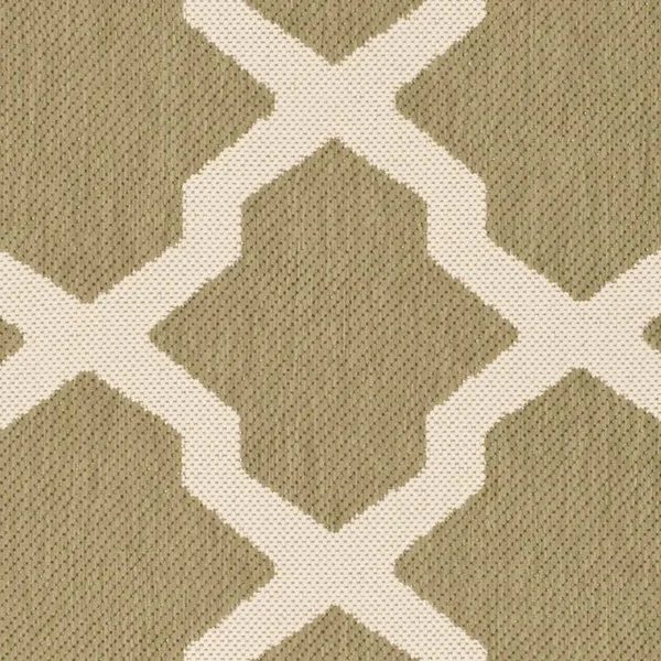 Safavieh Courtyard Green & Beige 5&-3x22 x 7&-7x22 Indoor/Outdoor Rug
