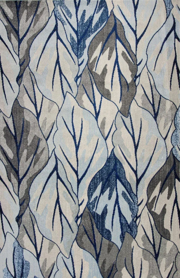 3&3x22 x 4&11x22 Polypropylene Grey-Navy Area Rug